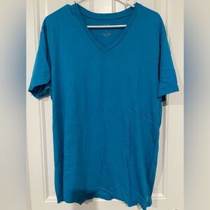 Armani Exchange Men's Blue V-Neck T-Shirt